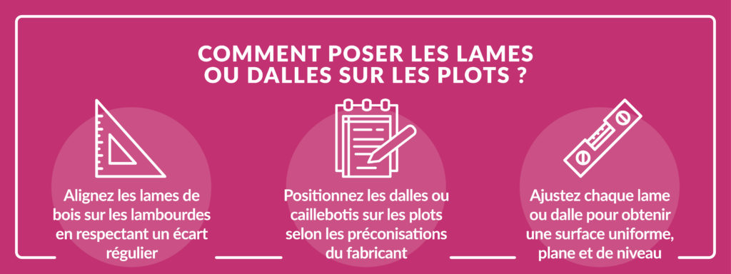 guide pour poser les lames de terrasse et dalles sur plots